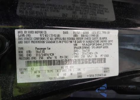 2017 Ford Focus Se z USA, uszkodzony, nr VIN 1FADP3F24HL217039